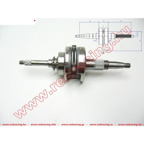 Acsud - Főtengely Yamaha Neos 50 4T 09-12 / Yamaha Vino 50 4T / Yamaha Gear 50 4T / Yamaha Vox 50 4T / Yamaha Aerox 50 4T / Yamaha Giggle 50 4T / Yamaha C3 50 4T (Csapággyal)