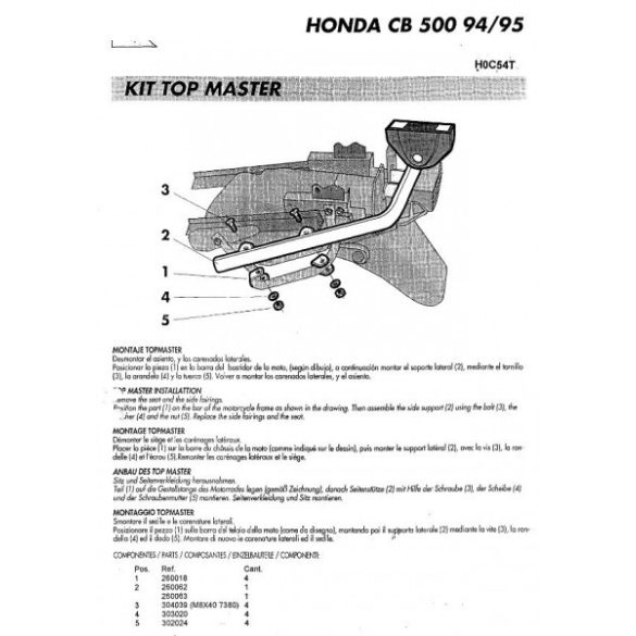 Shad - Csomagtartó Honda Cb 500 1994-05 / Honda Cb 500 S 1994-05