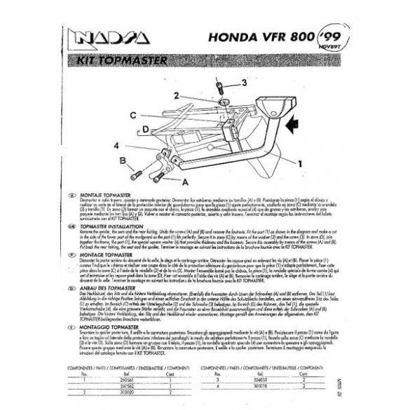 Shad - Csomagtartó Honda Vfr 800 Fi 1999-01
