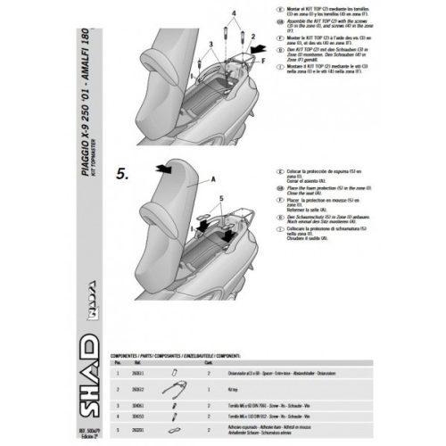 Shad - Csomagtartó Piaggio X9 125-180-250-500 2000-09