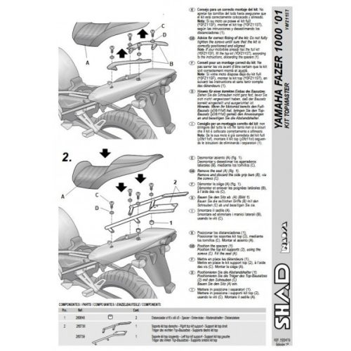 Shad - Csomagtartó Yamaha Fazer 1000 2001-2005