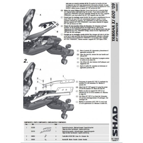 Shad - Csomagtartó Yamaha Xj 600 N/S/F Abs 2009-16