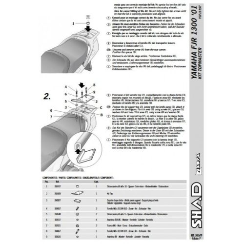 Shad - Csomagtartó Yamaha Fjr 1300 2001-2005