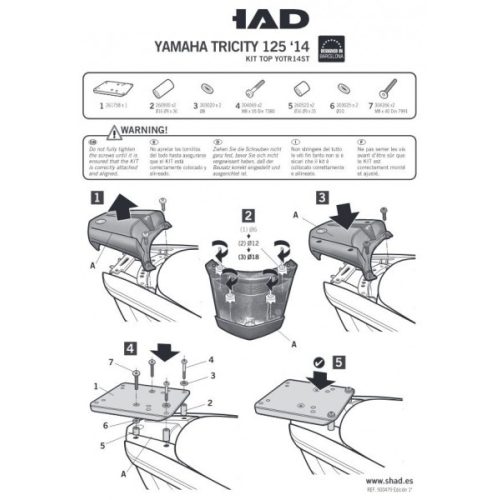 Shad - Csomagtartó Yamaha Tricity 125 2014-18