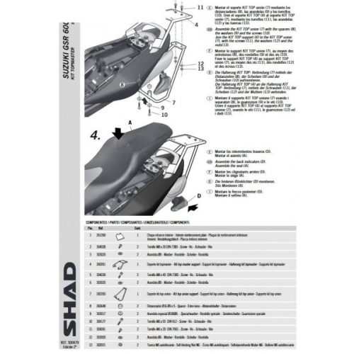 Shad - Csomagtartó Suzuki Gsr 600 2005-11