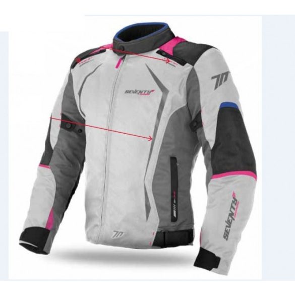 Női Motoros Kabát Seventy Degrees Sd-Jr49 Racing Téli Fehér / Kék / Pink 