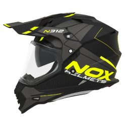 Enduro sisak Nox N312 DRONE matt fekete/neonsárga