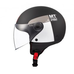   Nyitott bukósisak Mt Street S Inboard D2 matt fekete/szürke/fehér