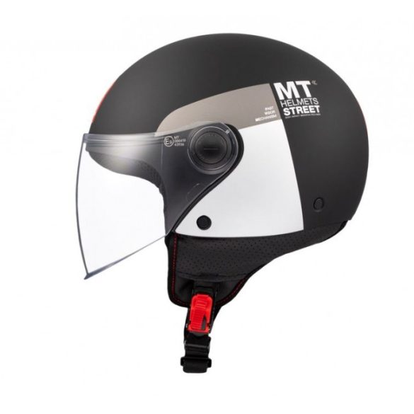 Nyitott bukósisak Mt Street S Inboard D2 matt fekete/szürke/fehér