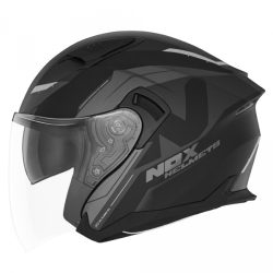 Nyitott bukósisak - Nox N130 Klint matt fekete/titánium
