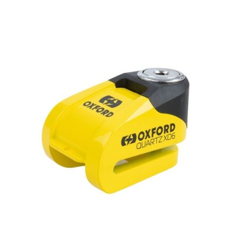 OXFORD - MOTORLAKAT TÁRCSAFÉKZÁR XD6 SÁRGA LK207 / AJÁNDÉK EMLÉKEZTETŐ KÁBELLEL / 6 mm csappal.