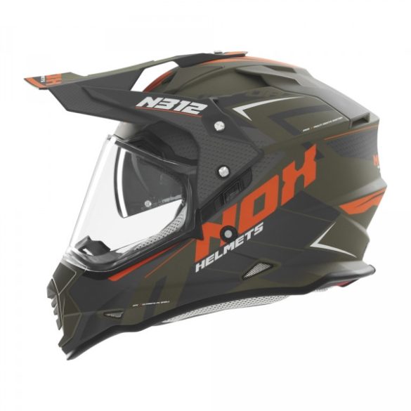 NOX - BUKÓSISAK N312 VAPOR MATT FEKETE / NARANCSSÁRGA / KHAKI ZÖLD XL:61-62 cm (22.06)