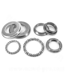   ACSUD - Kormánycsapágy Szett - Piaggio NRG 94-05 / Fly 2T 05-07 / Liberty 50 97-05 / Vespa ET2/ET4 97-10 / Zip 2T/4T 94-05 / Aprilia Sport City One 08-11 / ALSÓ+FELSŐ Derbi GP1 50-125-250 06-09 / Boulevard 125-150-200 02-05