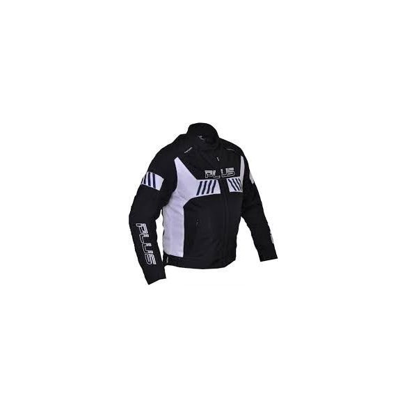 Motoros Kabát Férfi - Plus Racing Scorpio Fekete-Szürke, Fekete-Fehér